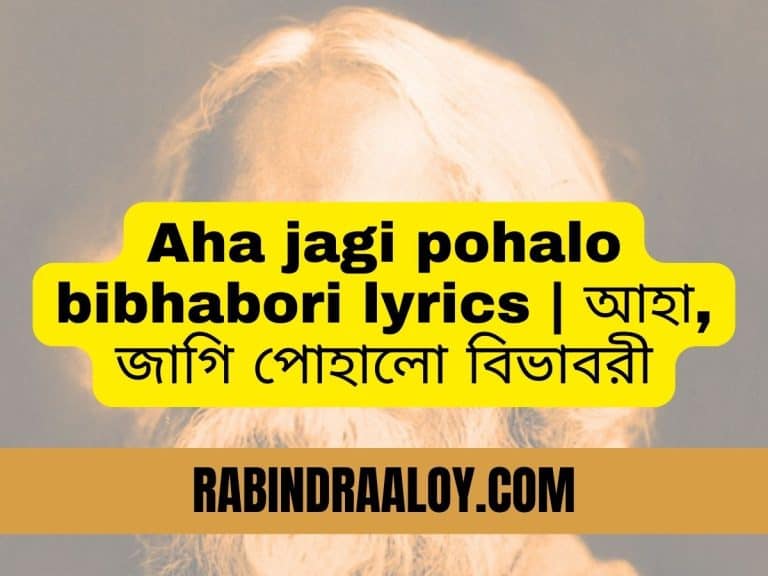 Aha jagi pohalo bibhabori lyrics